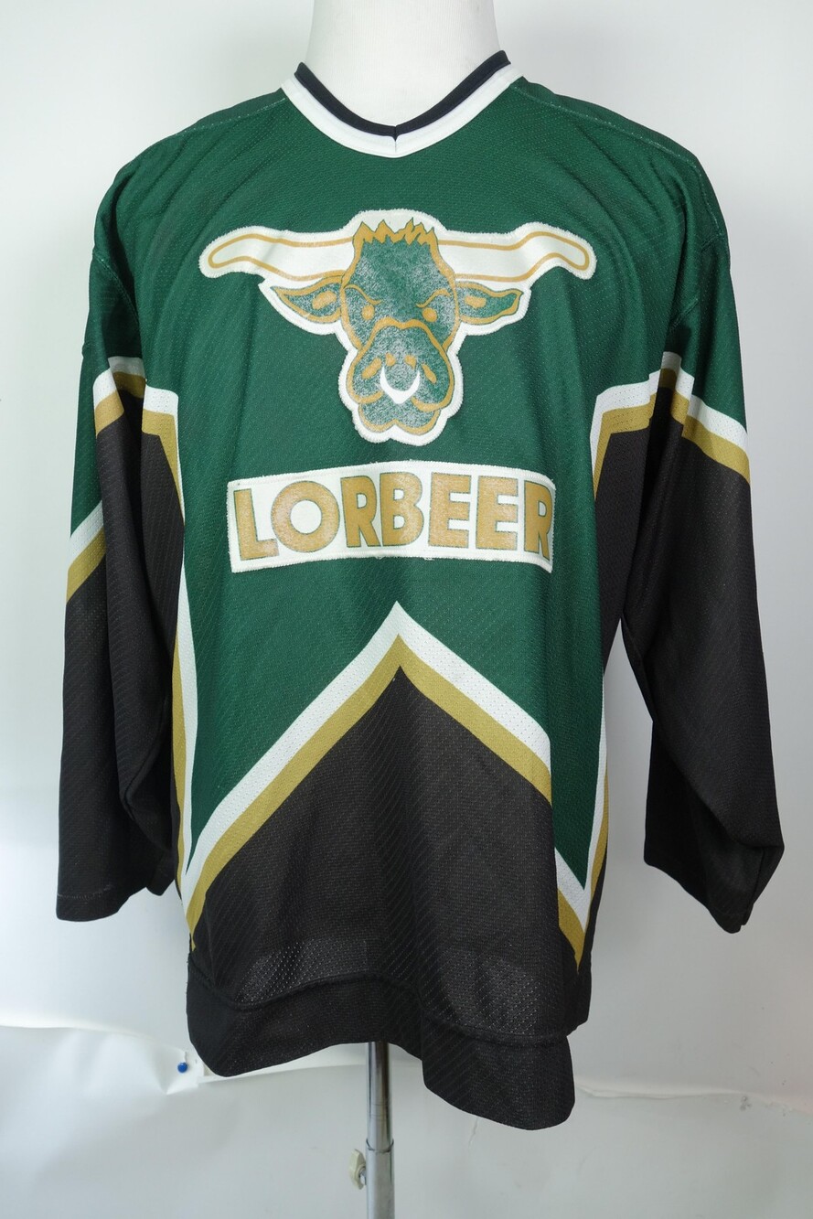 Vintage Lorbeer Mother Puckers Hockey Jersey Men Medium Green CCM Knutson 8